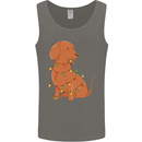 A Funny Christmas Tree Dachshund Mens Vest Tank Top Charcoal
