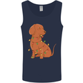A Funny Christmas Tree Dachshund Mens Vest Tank Top Navy Blue