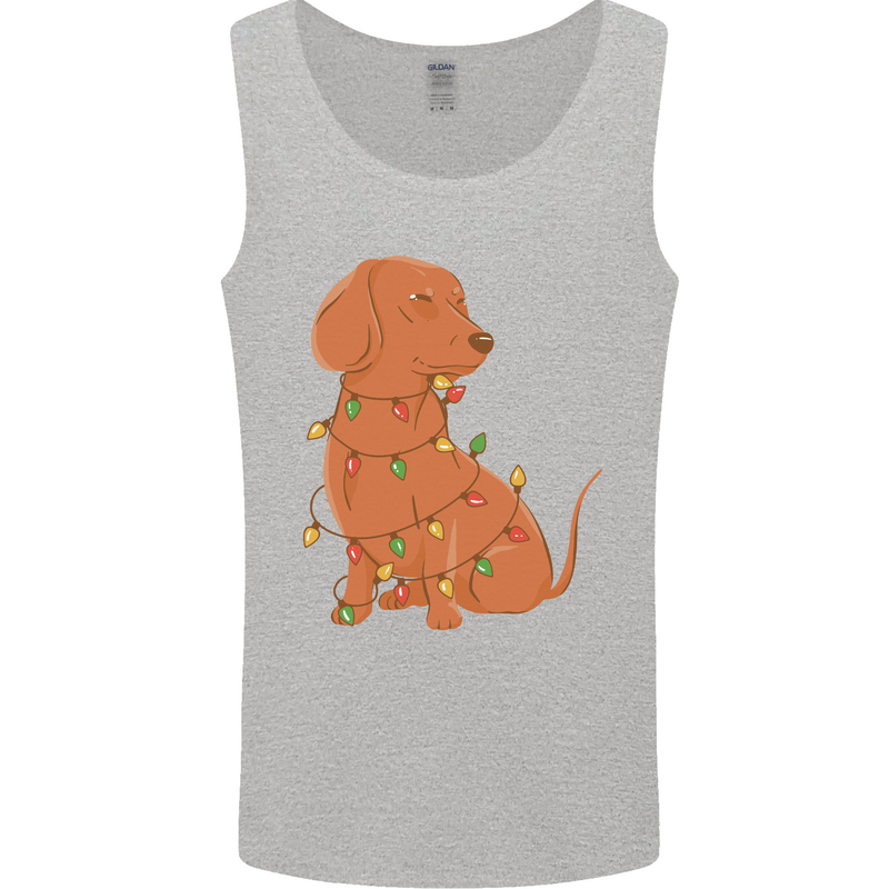 A Funny Christmas Tree Dachshund Mens Vest Tank Top Sports Grey