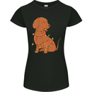 A Funny Christmas Tree Dachshund Womens Petite Cut T-Shirt Black