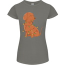 A Funny Christmas Tree Dachshund Womens Petite Cut T-Shirt Charcoal