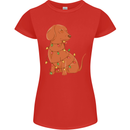 A Funny Christmas Tree Dachshund Womens Petite Cut T-Shirt Red