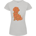 A Funny Christmas Tree Dachshund Womens Petite Cut T-Shirt Sports Grey