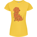A Funny Christmas Tree Dachshund Womens Petite Cut T-Shirt Yellow
