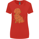 A Funny Christmas Tree Dachshund Womens Wider Cut T-Shirt Red