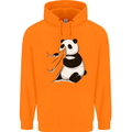 A Funny Panda Bear Childrens Kids Hoodie Orange