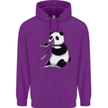 A Funny Panda Bear Childrens Kids Hoodie Purple