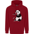 A Funny Panda Bear Childrens Kids Hoodie Red