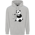 A Funny Panda Bear Childrens Kids Hoodie Sports Grey