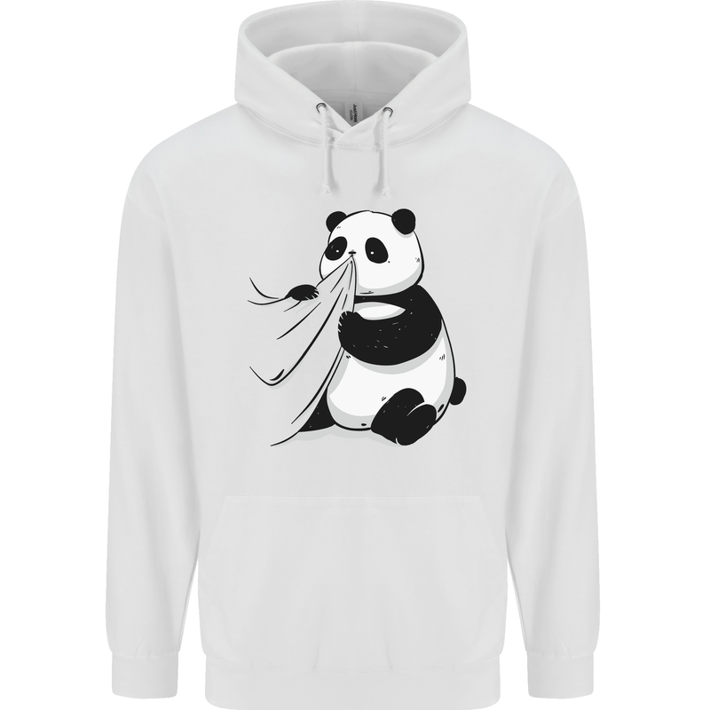 A Funny Panda Bear Childrens Kids Hoodie White