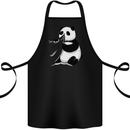 A Funny Panda Bear Cotton Apron 100% Organic Black