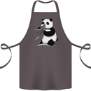 A Funny Panda Bear Cotton Apron 100% Organic Dark Grey