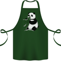 A Funny Panda Bear Cotton Apron 100% Organic Forest Green