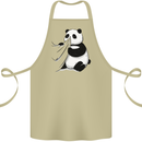 A Funny Panda Bear Cotton Apron 100% Organic Khaki