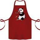 A Funny Panda Bear Cotton Apron 100% Organic Maroon