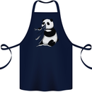 A Funny Panda Bear Cotton Apron 100% Organic Navy Blue
