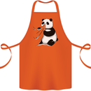 A Funny Panda Bear Cotton Apron 100% Organic Orange