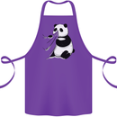 A Funny Panda Bear Cotton Apron 100% Organic Purple