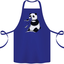 A Funny Panda Bear Cotton Apron 100% Organic Royal Blue