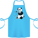A Funny Panda Bear Cotton Apron 100% Organic Turquoise
