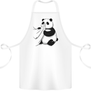 A Funny Panda Bear Cotton Apron 100% Organic White