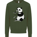 A Funny Panda Bear Kids Sweatshirt Jumper Forest Green