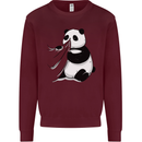A Funny Panda Bear Kids Sweatshirt Jumper Maroon