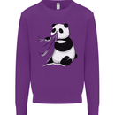 A Funny Panda Bear Kids Sweatshirt Jumper Purple
