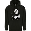 A Funny Panda Bear Mens 80% Cotton Hoodie Black