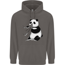 A Funny Panda Bear Mens 80% Cotton Hoodie Charcoal