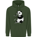 A Funny Panda Bear Mens 80% Cotton Hoodie Forest Green