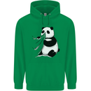 A Funny Panda Bear Mens 80% Cotton Hoodie Irish Green