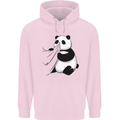 A Funny Panda Bear Mens 80% Cotton Hoodie Light Pink