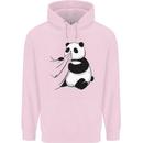 A Funny Panda Bear Mens 80% Cotton Hoodie Light Pink
