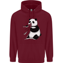 A Funny Panda Bear Mens 80% Cotton Hoodie Maroon