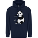 A Funny Panda Bear Mens 80% Cotton Hoodie Navy Blue