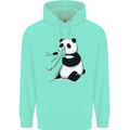 A Funny Panda Bear Mens 80% Cotton Hoodie Peppermint