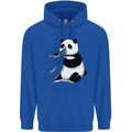 A Funny Panda Bear Mens 80% Cotton Hoodie Royal Blue
