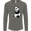 A Funny Panda Bear Mens Long Sleeve T-Shirt Charcoal