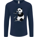 A Funny Panda Bear Mens Long Sleeve T-Shirt Navy Blue