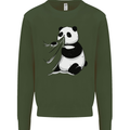 A Funny Panda Bear Mens Sweatshirt Jumper Forest Green