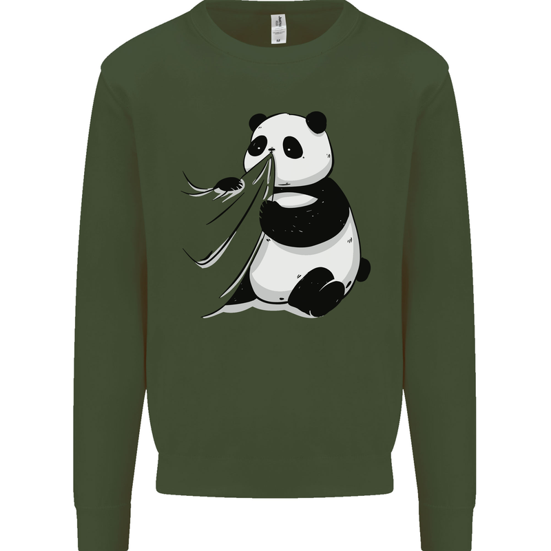 A Funny Panda Bear Mens Sweatshirt Jumper Forest Green