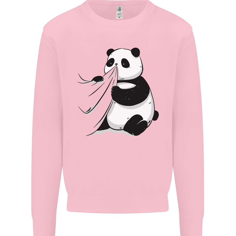 A Funny Panda Bear Mens Sweatshirt Jumper Light Pink