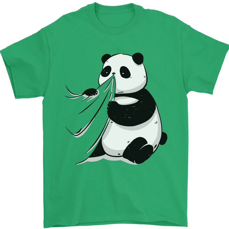 A Funny Panda Bear Mens T-Shirt 100% Cotton Irish Green
