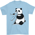 A Funny Panda Bear Mens T-Shirt 100% Cotton Light Blue