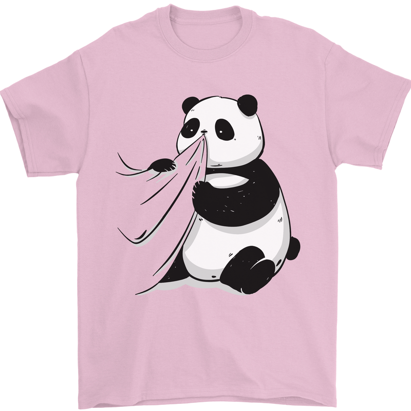 A Funny Panda Bear Mens T-Shirt 100% Cotton Light Pink