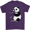 A Funny Panda Bear Mens T-Shirt 100% Cotton Purple