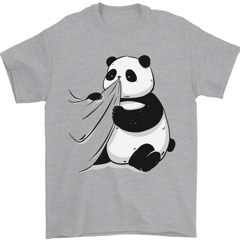 A Funny Panda Bear Mens T-Shirt 100% Cotton Sports Grey