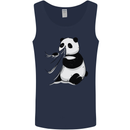 A Funny Panda Bear Mens Vest Tank Top Navy Blue