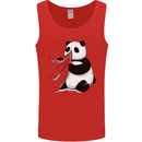 A Funny Panda Bear Mens Vest Tank Top Red
